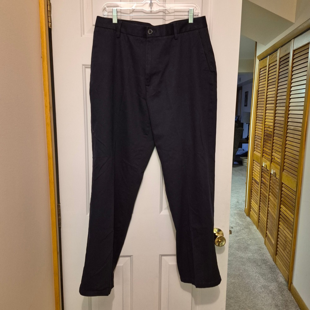 Dockers Mens Relaxed Fit Navy Blue Stretch Chino Pants 33x32 Casual Trousers